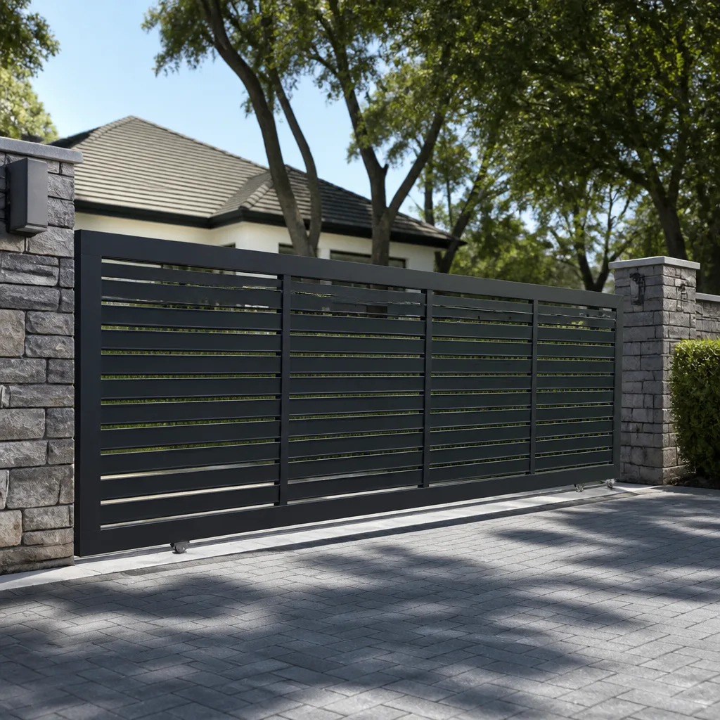 Sliding driveway gates